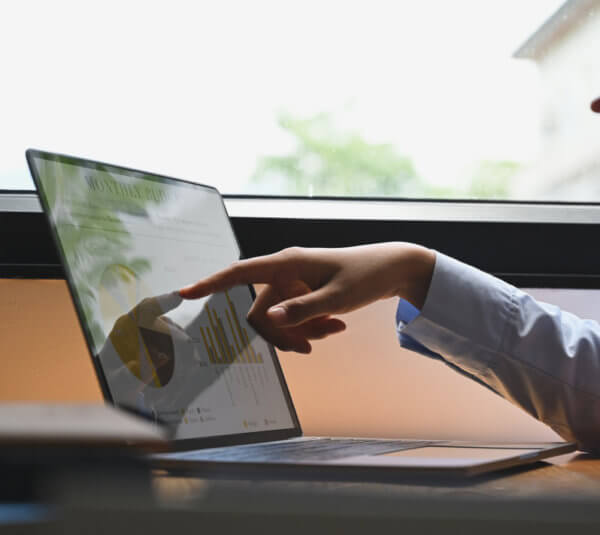 Revenue Cycle Solutions - doctor pointing at computer screen